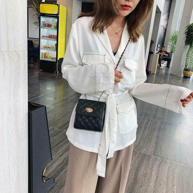 Fashion Messenger Bag Women PU Leather Shoulder Bags Small Purse (Black)