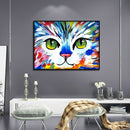 5D DIY Diamond Painting Kits Animal Full Round Drill Picture (B2507 Cat)