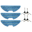 4X Side Brush + 3X Mop For Proscenic Vslam-811Gb Vslam-911Se Sweeper 811Gb