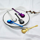 Guitar Coffee Teaspoons, 7pcs Colorful Stainless Steel Musical Coffee Spoon E3K3