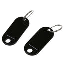 20 Pcs Key ID Label Tags Split Ring Keyring Keychain Black