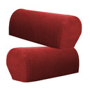 2 Pair (Red &Blue) Anti-dirty Elastic Sofa Armrest Covers Slipcovers