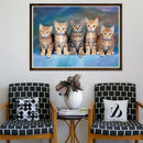 5D DIY Full Drill Diamond Painting Looking Cats Cross Stitch Embroidery Kit