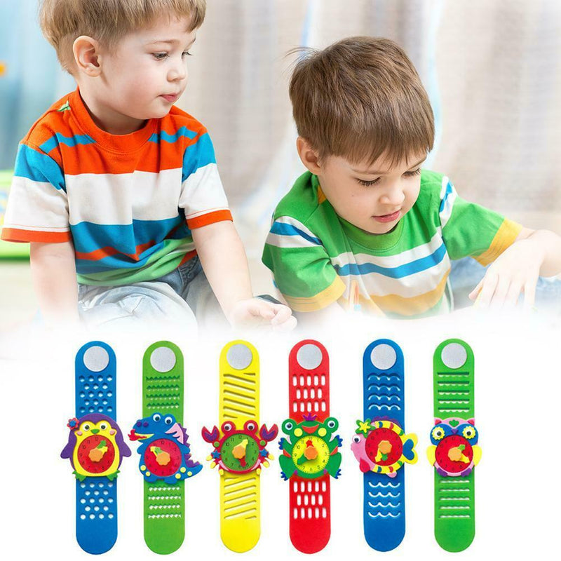 Creative Handmade DIY Watch Stickers Cartoon Clock Kindergarten Educational Rand