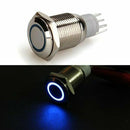 Self-locking 16 mm Blue LED Light 12V 3A Angel Eye Metal Switches