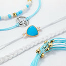 5pcs Boho Ethnic Weave Rope Bracelet DIY Beads Bangles Jewelry (Style 4) A