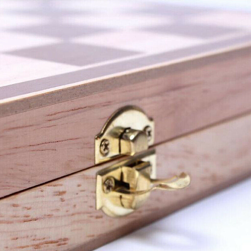 34x34cm Classic Wooden Chess Set Foldable International Chess Game Board Set