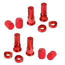 4 Piece CNC Wheel Lock Nuts And Tire Valve Head Caps 4 Red For Motorcycles