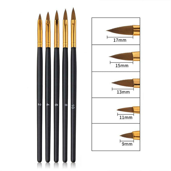 5pcs Nail Art UV Gel Brushes Kits Painting Drawing Carving Manicure Pens A#S