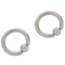 5X(1 pair Stainless Steel Captive Bead Ear Rings Hoop BCR Studs Piercing J V5R9)