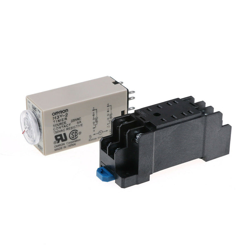H3Y-2 AC220V Delay Timer Time Relay 0 -10 Seconds with Base  Nw