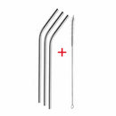 3 Pcs reusable Stainless Steel Metal Drinking Straw Reusable Straws + 1 Cle U1Z2
