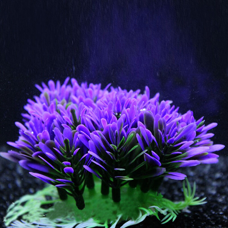 Purple Aquarium Fish Tank Decoration Underwater Water Plant Ornament Decor New.