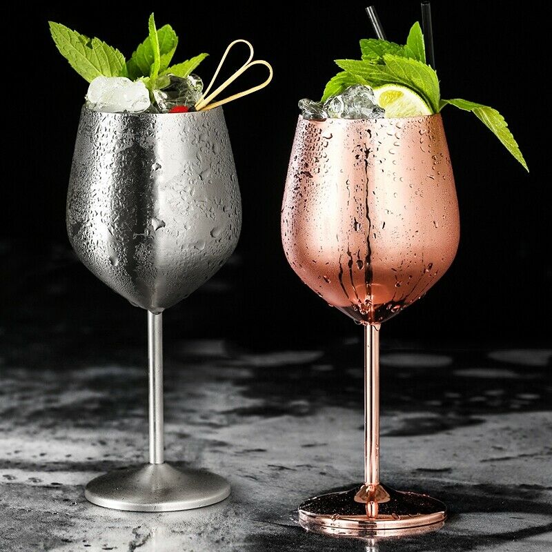 304 Stainless Steel Red Wine Goblets Juice Drink Champagne Goblet Party Bar D2D6