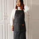 New Professional 3-Pockets Barber Apron Hairdresser Cooking Gown Cloth Black