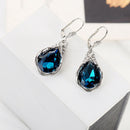 Blue Crystal Rhinestone Drop Dangle Earrings Ear Studs Woman Wedding Jewelry ME