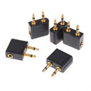 5Pcs 3.5mm pro airline airplane golden plated headphone jack plug adapter KQBX