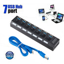 7 Ports 5Gbps USB 3.0 HUB High Speed Multi USB Splitter Power Expander (US)