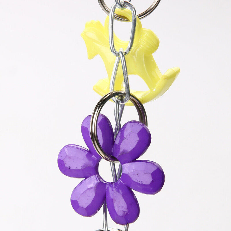 Bird Parrot Macaw Cage Chew Bell Toys Swing Scratcher Cockatie(Random Color