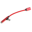 2 In 1 USB-C to Charger & 3.5mm AUX for Android Splitter Audio Cable red