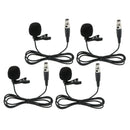 Set of 4 - Lavalier Lapel Microphone for Vloggers Reporter Tour Guide 4 Pin XLR
