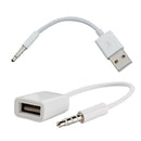 2 Pcs. Car Radio Adapter 3.5mm Jack (AUX) Audio To USB Socket 2.0 - White