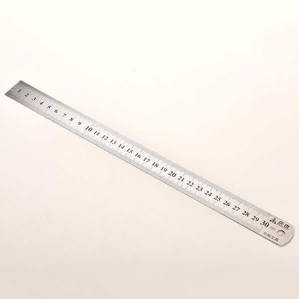 30cm Stainless Metal Ruler Metric Rule  Precision Double Sided Measuring Tool Gr