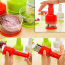 Handheld Onion Garlic Food Slicer Chopper Cutter Peeler Grater Dicer Press NEW