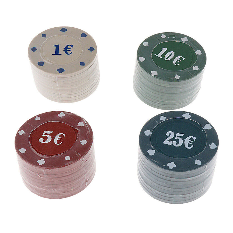 Acrylic Poker Chip Tray Storage Case Container and Poker Chips Set - 100 Chips