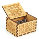 Retro Carved Hand Cranked Music Box Wooden Manual Birthday Gift Ornaments