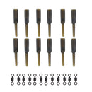 12pcs Fishing Lead Clips & 12pcs Rolling Swivels Carp Fishing Accessories