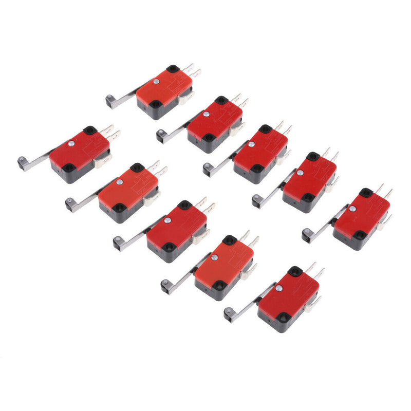 Momentary Lever Roller Micro Switch SPDT (Pack of 10Pcs)