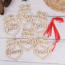 6Pc Christmas Tree Decor For Home Wooden Hollow Ornament Hanging Pendant Decor,a