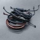 Vogue Leather Wrap Braided Wristband Cuff Punk Men Women Bracelet Bangle ZKR