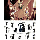 10X Small Black Cat Waterproof Temporary Tattoos Body Arts Flash Tattoo Stick`US