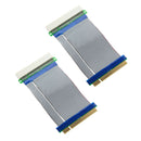 2pcs 32 Bits Flexible PCI Riser Slot Extender Cable Adapter Extension Conve