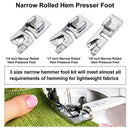 11pcs Sewing Machine Foot Presser Kit Rolled Hem Feet Set Sewing Stitcher Tools