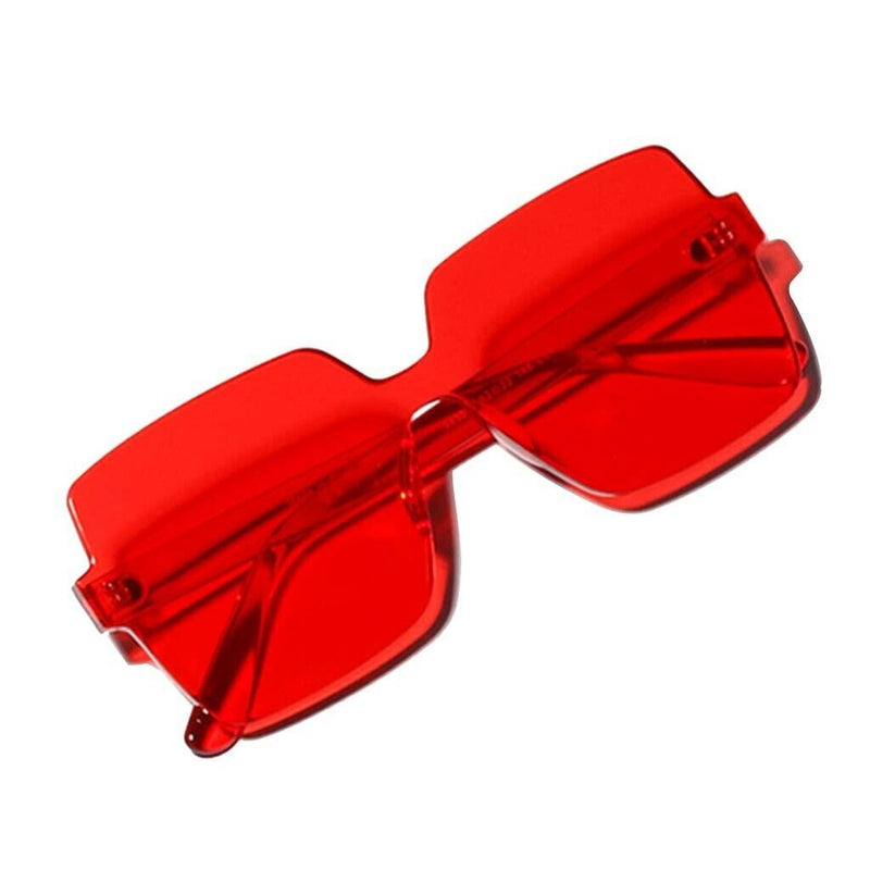 3pcs Women Mens One Piece Sunglasses Square Rimless UV400 Eyeglasses Eyewear