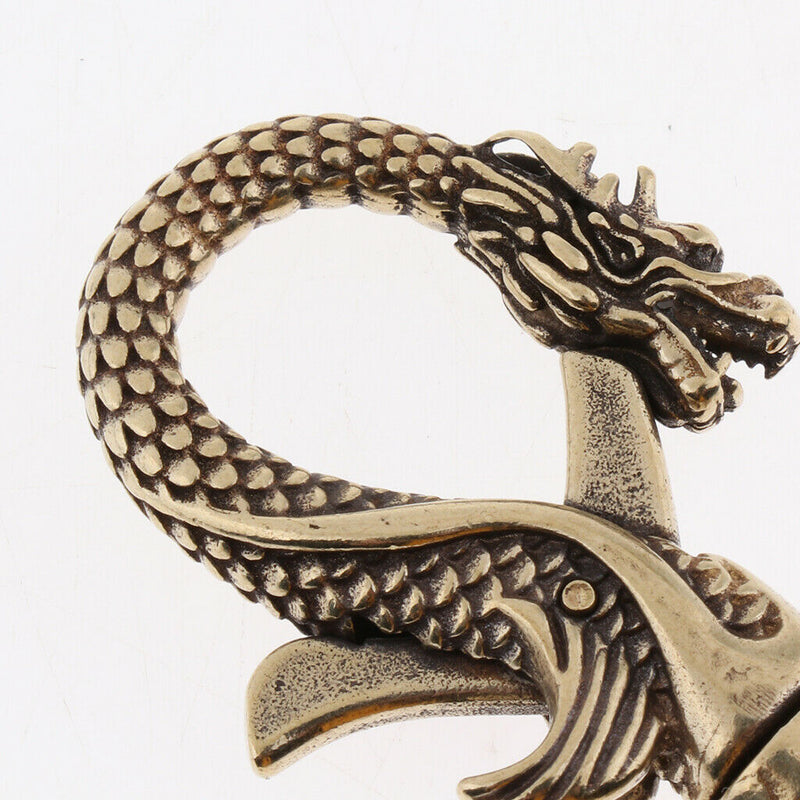 Retro Brass Keychain Dragon Shape Carabiner Keychain
