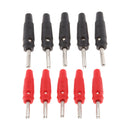 10Pieces Wire Audio Speaker Cable Banana Plug Connectors 4mm Jacks Red+Black