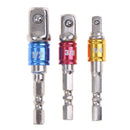 3pcs set 1/4" 3/8" 1/2" socket bit adapter drill nut driver power extension bar%
