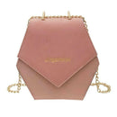 Fashion Women PU Chain Shoulder Bags Geometric Hexagon Polygon Casual Cross