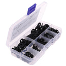 350pcs 7 Sizes Black Nylon Flat Washer Assortment Kit Set M2/M2.5/M3/M4/M5/M6/M@