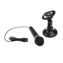 Black condenser sound microphone with stand for pc laptop ES