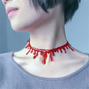 Halloween Red Blood Drip Plastic Chocker Necklace Gothic Fashion Jewellery LI