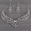 Bridal Rhinestone Necklace Earrings Jewelry Set Crystal Collar Party Jewe 3C