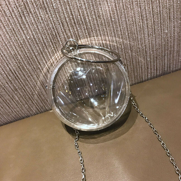 Ball Shaped Transparent Party Bag Women Evening Bag Party Wedding Clutch Pu H1Q6