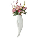 Fish Ceramic Wall Mounted Vase Decorative Hanging Flower Vase with Flower E