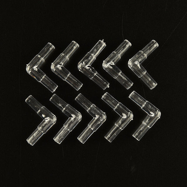 10x Clear Elbow Connector Plastic Fish Tank Aquarium Air Line Tubing ConnectorTE