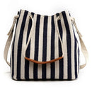 Big Stripe Shoulder Handbags Shopping Bag Beach Handbag New Fashion Canvas